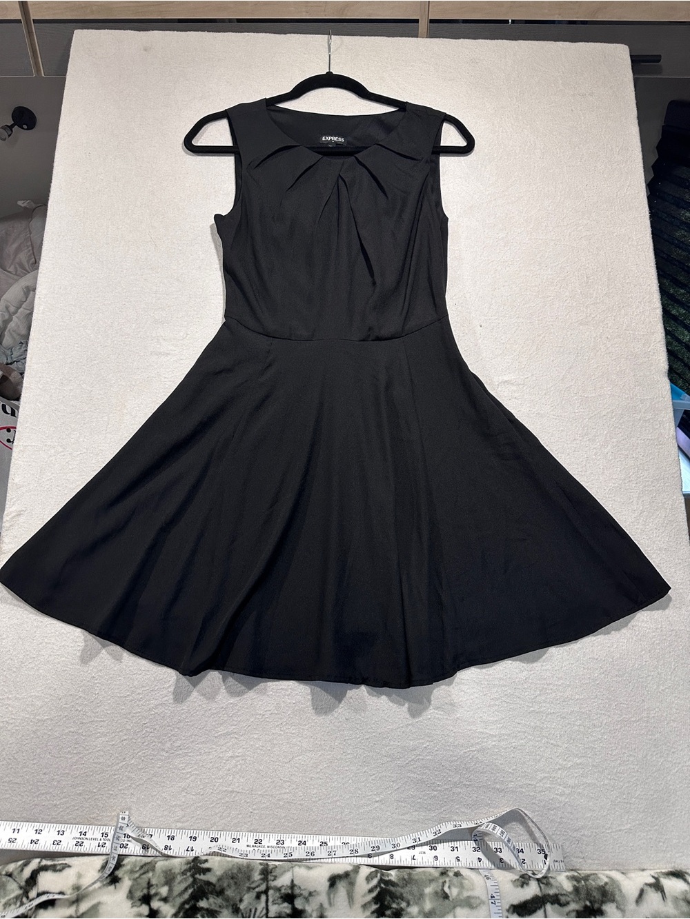 Express Little Black Sleeveless Fit & Flare Dress